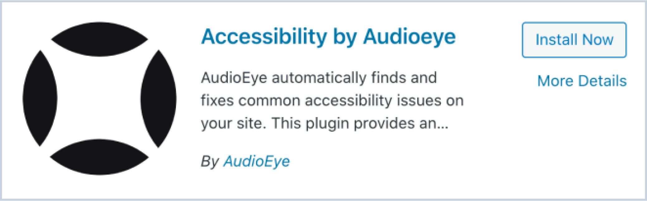 Screen shot of AudioEye plugin.