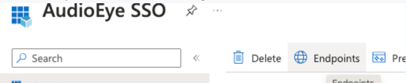Screenshot showing the Endpoints button on the Overview screen.
